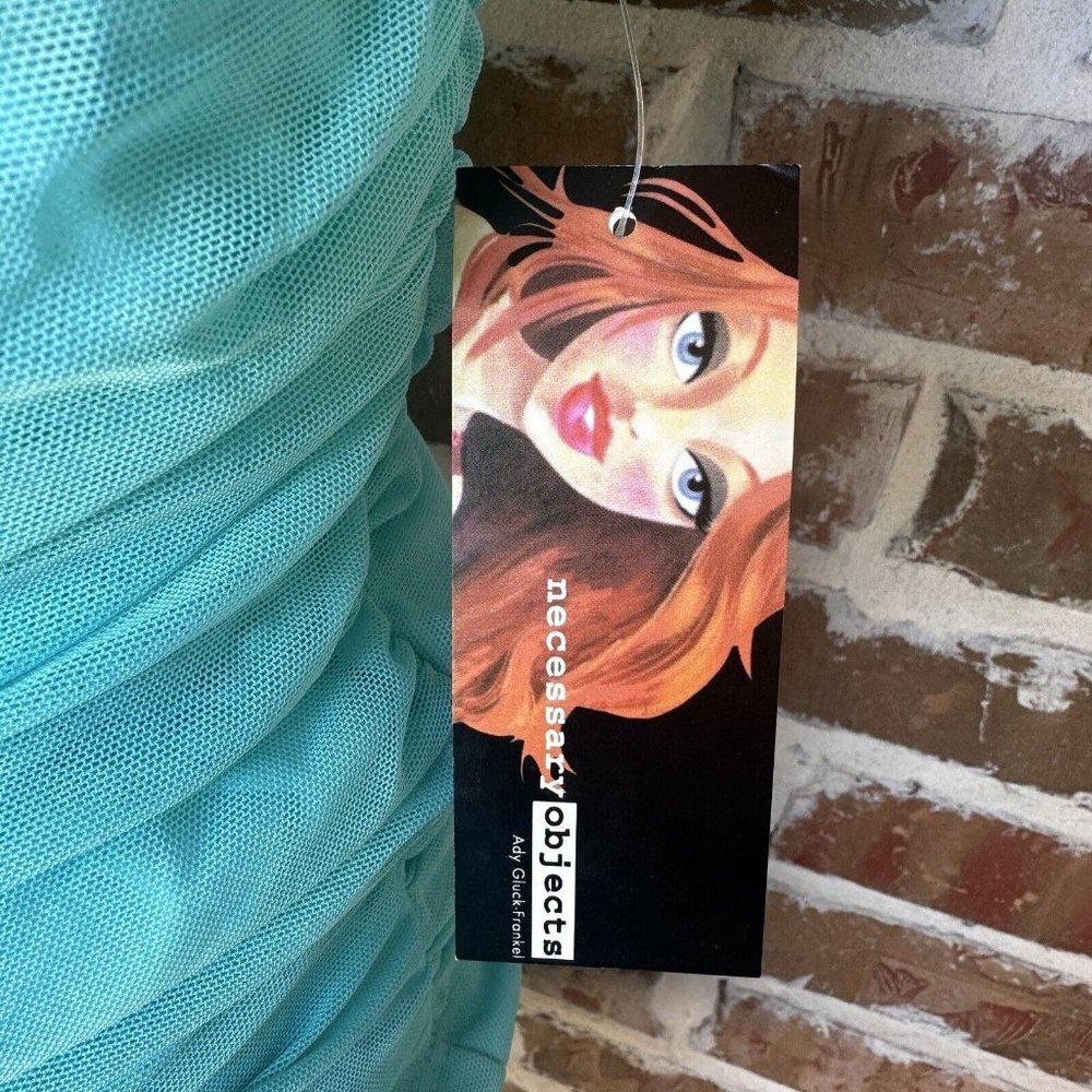 Necessary Objects Wrap Blouse Top Sleeveless Aqua… - image 3